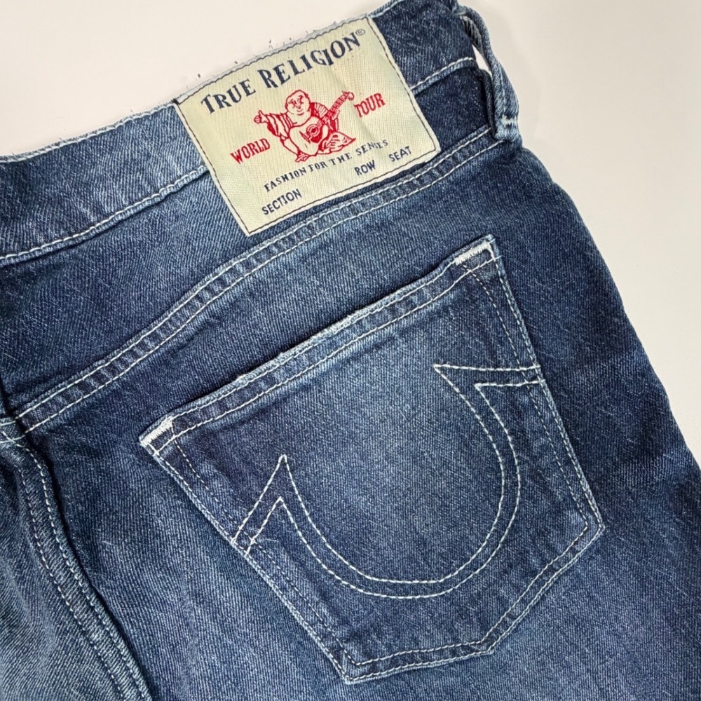 True Religion Men Skinny Jeans Dark Wash Denim Y2K Minimalist Blue 36x32 - Picture 5 of 10